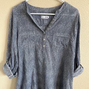 Carve Designs Gauze Dylan Button Down Top Size Large